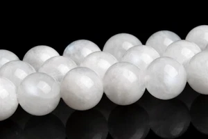 Cuentas sueltas de piedras preciosas redondas de grado A de piedra lunar arco iris natural genuino de 8 mm - Imagen 1 de 4