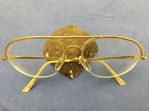 Vintage Brille Metallgestell vergoldet, Halbrand mit Nylon - Bild 1 von 3