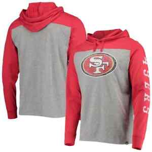 San Francisco 49ers '47 Long Sleeve Hoodie T-Shirt Gray / Red Mens