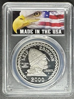 2000-P Proof Leif Ericson Dollar PCGS PR-69 DCAM, Buy 3 Items, Get $5 Off! - Image 1 of 2