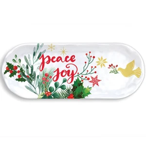 Michel Design Works Joy to the World Holiday Melamine Serveware Accent Tray - Picture 1 of 2