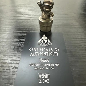 ~SALE~ 2.9oz Hand Poured Silver Bar Statue Jumping Plumber 999 Fine Cast Bullion - Picture 1 of 8