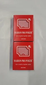 Marion Pro Poker 100% Plastic Playing Cards (Red 2 pk) - Picture 1 of 1