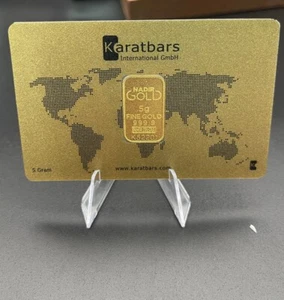 Karatbars 5 Grams GOLD Bar 9999 GOLD in Assay Card - Rarest Of The Rare Sold Out - Picture 1 of 2