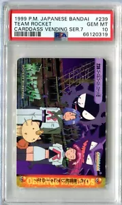 PSA 10 Team Rocket #239 Pokemon Card Bandai Carddass Vending Japanese 1999 - Picture 1 of 2