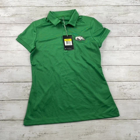 Nike Golf Arkansas Razorbacks Polo Womens Small Short Sleeve Green Cover