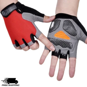 Kids Boy Girl Cycling Climbing Half Finger Gloves Breathable Padded Sports Glove - Picture 1 of 17