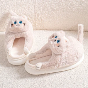 Lindas pantuflas para gatos niñas mullidas animales diapositivas dibujos animados mujeres hogar divertidos zapatos acogedores - Imagen 1 de 156