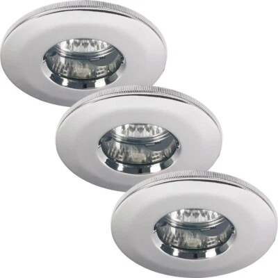 3 x Einbauleuchten Einbaustrahler IP65 Profi Chrom 51mm 3x35W 12V GU5,3 Paulmann - Bild 1 von 4