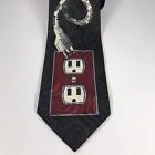 Vintage Home Improvement Neck Tie Black 54? Red More Power Fathers Day Gift Dad