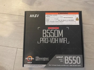MSI B550M PRO-VDH AMD Ryzen AM4 Micro ATX Motherboard DDR4 SATA 6Gbs 128GB - Image 1 of 3