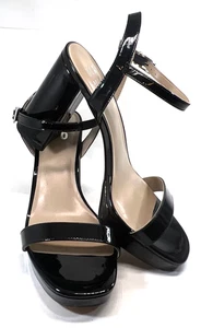 MIX NR. 6 schwarze Damen-Party-Riemchensandalen Lackleder Größe 9,5 W sehr guter Zustand - Bild 1 von 13