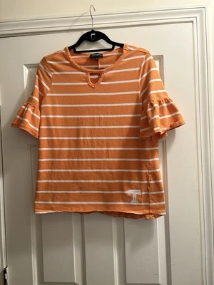 Gameday Couture Orange Striped Tennessee Volunteers Women’s Medium Shirt T Logo - Image 1 of 4