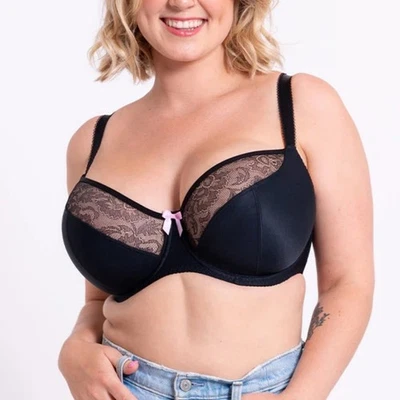 NWT Curvy Kate Moody Bloom Balcony Bra in Black - Size 32H - Image 1 of 4