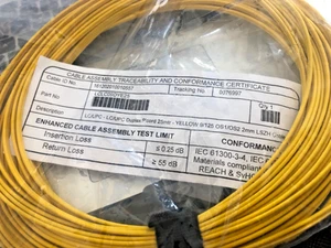 Câble fibre optique 25M mode S LC - LC patch recto verso LSZH jaune NEUF - Photo 1/3
