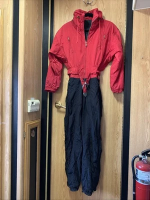 Vintage 1994 Bogner Ski Suit One Piece Red Black Snowsuit Size 8 - Image 1 of 4