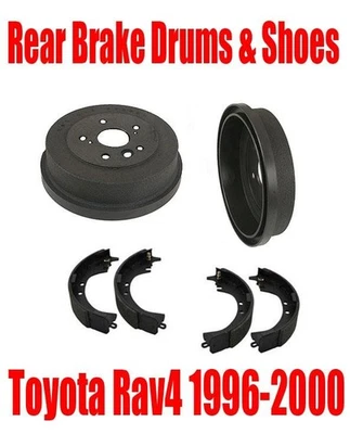 Rear Left & Right Brake Drums & Brake Shoes for Toyota Rav 4 1996-2000 - Image 1 of 4