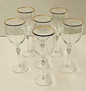 2 calici vino/acqua LENOX MONROE bordo oro 8,5" alti steli cristallo piombo 10 Avai - Foto 1 di 12