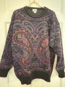 Vintage Neiman Marcus Men's Sweater Size M 100% Wool Multicolor - Picture 1 of 3