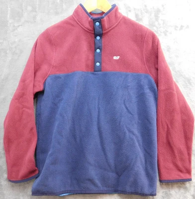 Pulôver masculino Vineyard Vines grande azul vermelho lã encaixe pescoço simulado ao ar livre - Imagem 1 de 4