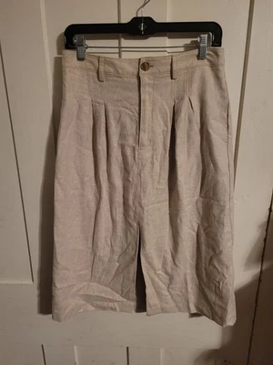 Falda Banana Republic mezcla de lino hasta la rodilla bronceada para mujer talla 8 nueva con etiquetas Foto 1 de 3