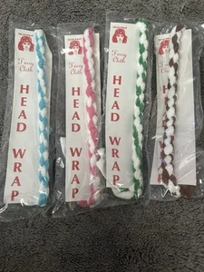 1980s Terry Cloth Sports Head Wrap Band Braided Sealed Lot of 4 New NOS - Picture 1 of 8