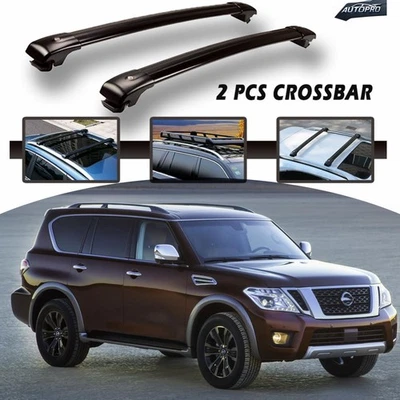 2PCS Crossbar Fit For Nissan Armada Patrol Y62 2017-2024 Roof Rack Cargo Luggage - Image 1 of 4