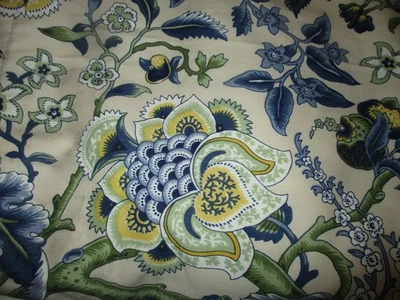 Par de cortinas cortinas Waverly Imperial vestido porcelana azul/blanco forradas 45"x86" Foto 1 de 2