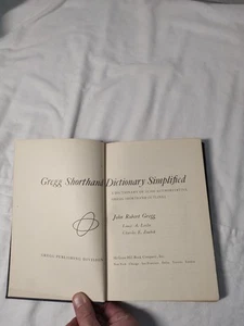Gregg Shorthand Dictionary Simplified by Gregg, John Robert Hardcover - Picture 1 of 12