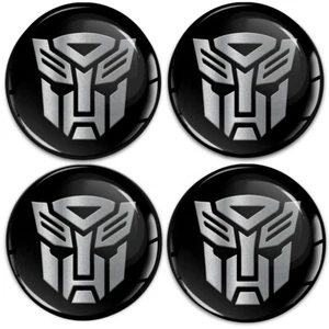 4 x 70 mm Silikon Aufkleber für Radnabe Nabenkappen Emblem Silber Logo - Bild 1 von 3