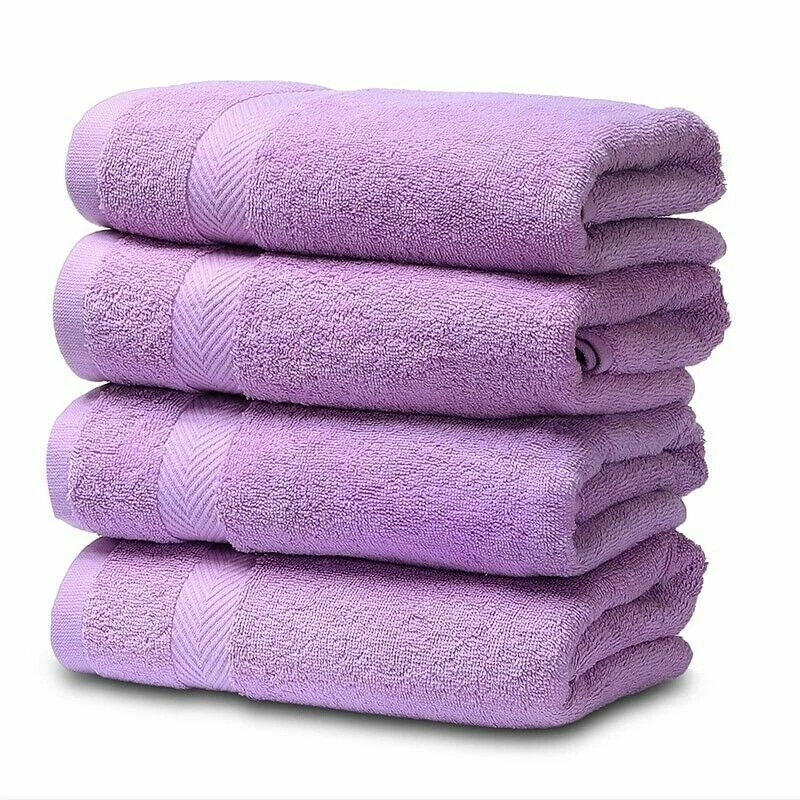 Paquete de 4 toallas de baño grandes 100 % algodón 27"x55" altamente absorbentes suaves multicolores Foto 1 de 1