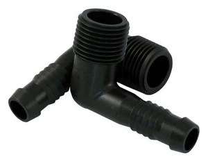 50 Barbed Elbow Connector 3/4" MPT X 1/2" Barb 90 Degree Funny Pipe Swing Joints - Picture 1 of 1