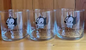 ¡NUEVO! ¡De colección! Juego de 3 vasos de copa de vidrio Felix el gato Japón 1988 Envío directo - Imagen 1 de 4