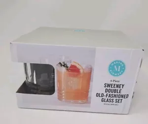 Martha Stewart Set of 4 Sweeney Double Old Fashion Whiskey Glasses New - Picture 1 of 9