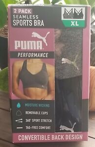 NEW PUMA Performance 2 Pack Ladies Seamless Sports Bra 