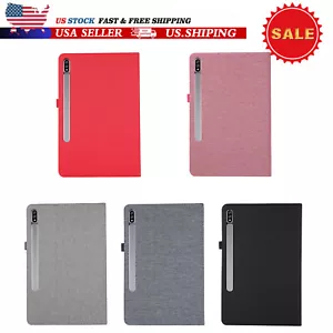 Leather Flip Stand Card Slot Case For Samsung Tab S10 UltraS9FE+/S9/S8/S7/A9+/A8 - Picture 1 of 33