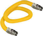 Gas Connector 60 Inch Yellow Coated Stainless Steel, 5/8? Od Flexible Gas Hose C