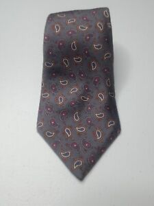 Neil Martin Men's Gray and Red Paisley Tie 100% Silk Material