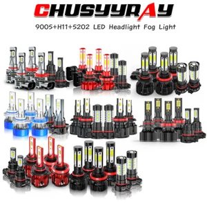 For Chevy Silverado 1500 2007-2015 6X LED Headlight Bulbs Hi/Lo Beam + Fog Light - Picture 1 of 121
