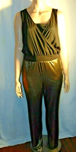 Ärmelloser Damen-Overall Größe 2X NY Collection schwarz & gold metallic - Bild 1 von 4