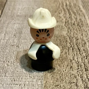 Vintage Fisher Price Little People Fireman Figure Wooden Very Nice - Picture 1 of 4