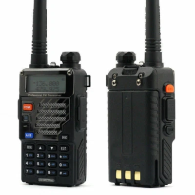 Baofeng UV-5R+ Plus V/UHF Handheld Two-way Walkie Talkie Transceiver and Headset - Image 1 of 4