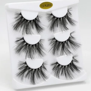 Soft Dramatic False Eyelashes Thick Long Wispy Strip Eye Lashes MakeUp 5D Mink - Picture 1 of 8