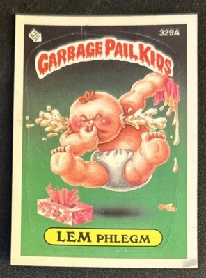 1987 Topps Garbage Pail Kids GPK Series 8 Lem Phlegm One Star Card #329A FR/GD - Image 1 of 3