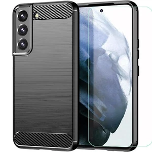 Per SAMSUNG GALAXY S23 COVER SLIM NERA CARBON + PELLICOLA VETRO TEMPERATO S 23 - Zdjęcie 1 z 12