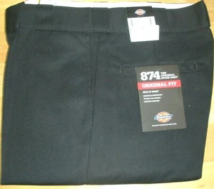 Pantalones de trabajo originales Dickies 874, pantalones uniformes escolares, totalmente nuevos, negros - Imagen 1 de 1