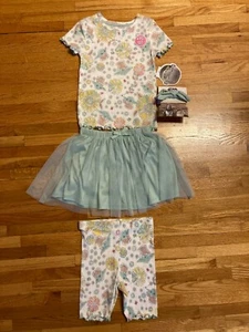 New GIRL 5T STAR WARS THE MANDALORIAN skirt outfit 4pcs set top short scrunchie - Picture 1 of 7