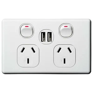 2.4A Amp Dual USB Double Power Point 10 Amp GPO CLASSIC - Picture 1 of 2
