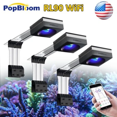 PopBloom RL90 WiFi Marine LED Aquarium Light for 24 36 48 72 96" Saltwater Coral - Image 1 of 4