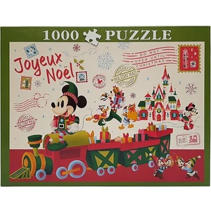 Disneyland Paris Xmas Mickey & Minnie Mouse 1000 Piece Jigsaw Puzzle Disney Park - Picture 1 of 11